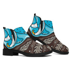 Frozen Mammoth And Fossil Print Flat Ankle Boots