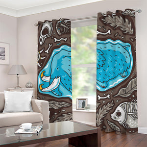 Frozen Mammoth And Fossil Print Grommet Curtains