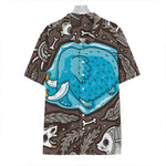 Frozen Mammoth And Fossil Print Hawaiian Shirt