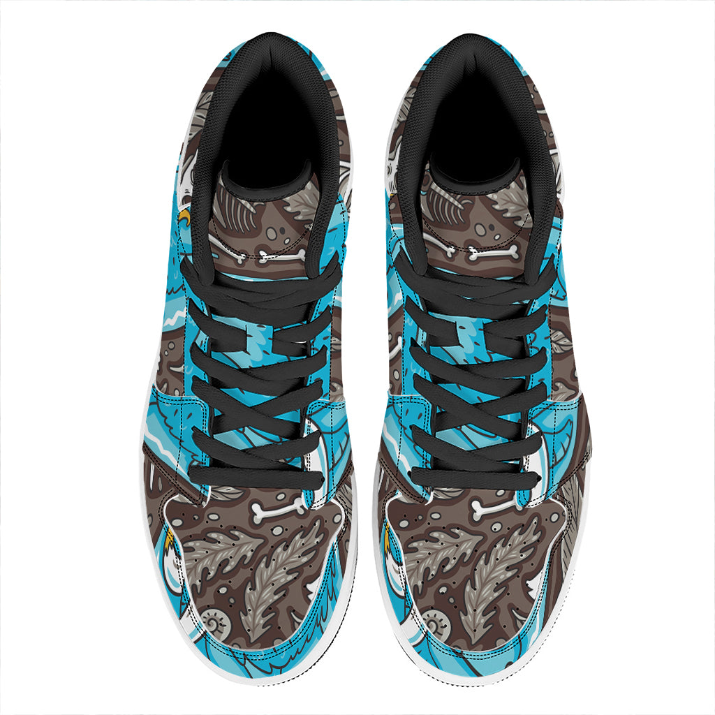 Frozen Mammoth And Fossil Print High Top Leather Sneakers