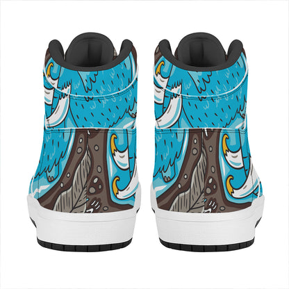 Frozen Mammoth And Fossil Print High Top Leather Sneakers