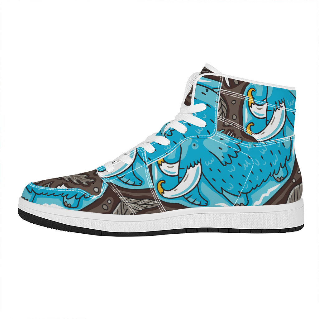 Frozen Mammoth And Fossil Print High Top Leather Sneakers