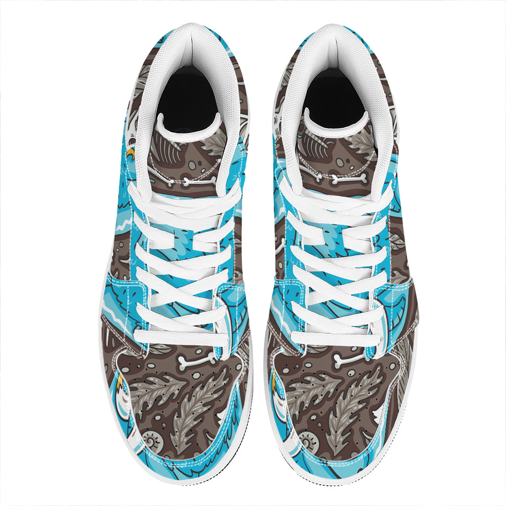 Frozen Mammoth And Fossil Print High Top Leather Sneakers