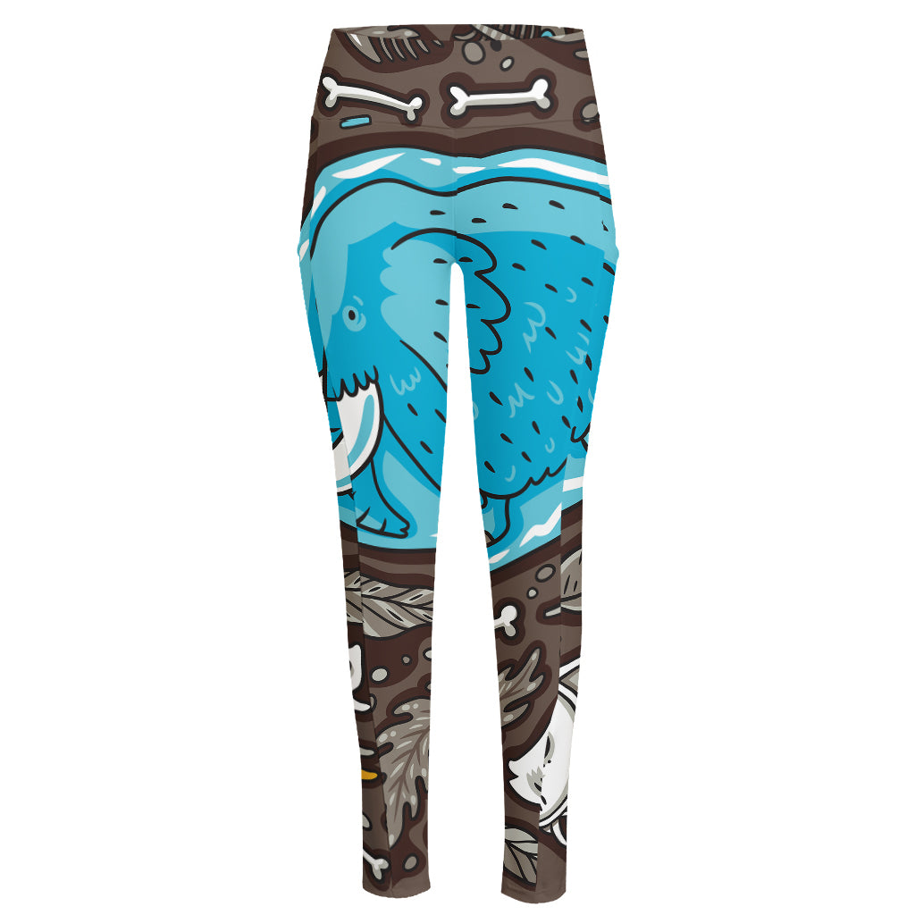 Frozen Mammoth And Fossil Print High-Waisted Pocket Leggings