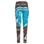Frozen Mammoth And Fossil Print High-Waisted Pocket Leggings