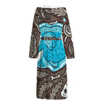 Frozen Mammoth And Fossil Print Hooded Bathrobe
