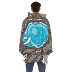 Frozen Mammoth And Fossil Print Hoodie Blanket