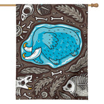 Frozen Mammoth And Fossil Print House Flag