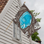 Frozen Mammoth And Fossil Print House Flag