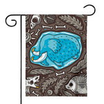 Frozen Mammoth And Fossil Print House Flag