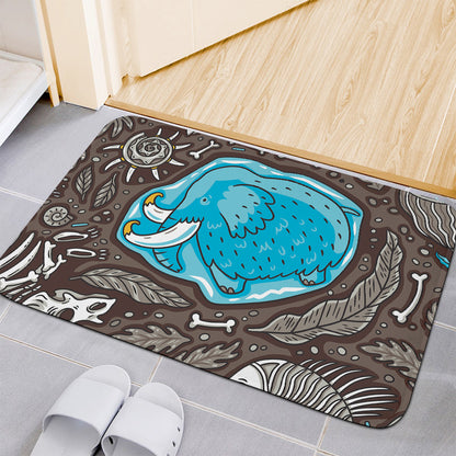 Frozen Mammoth And Fossil Print Indoor Door Mat