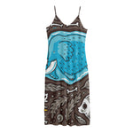 Frozen Mammoth And Fossil Print Jersey Midi Cami Dress