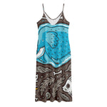 Frozen Mammoth And Fossil Print Jersey Midi Cami Dress