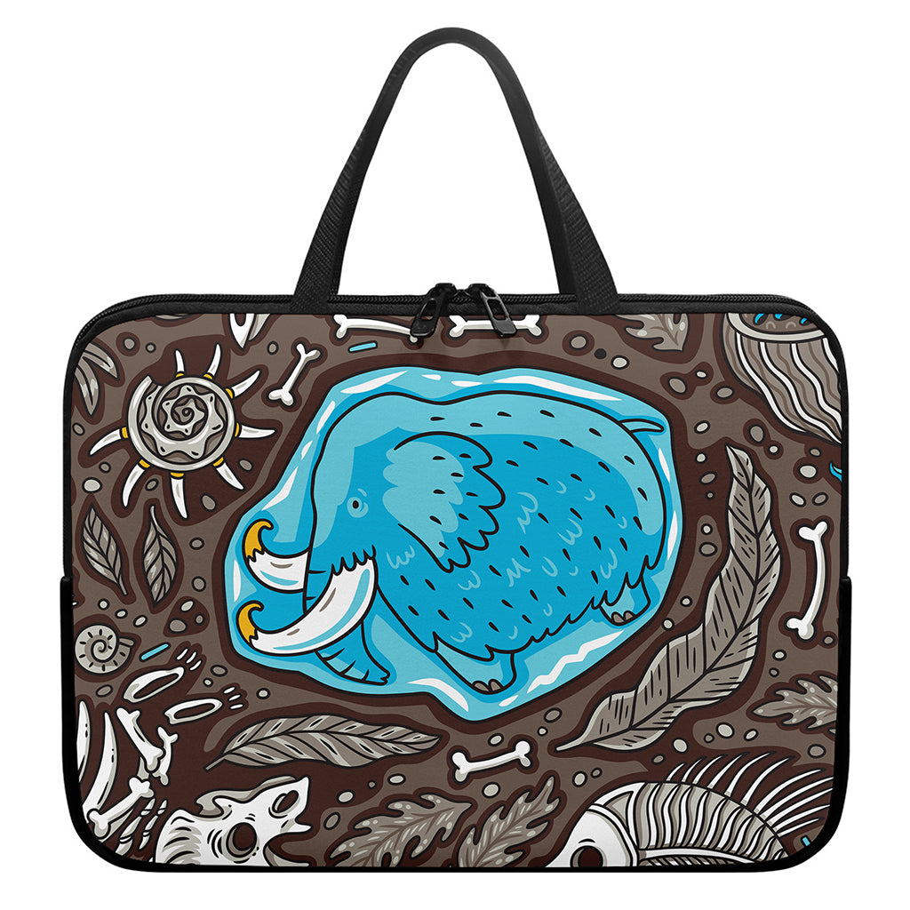 Frozen Mammoth And Fossil Print Laptop Sleeve With Handle
