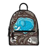 Frozen Mammoth And Fossil Print Leather Backpack