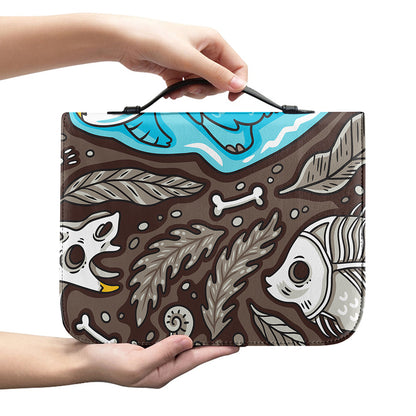 Frozen Mammoth And Fossil Print Leather Bible Cover
