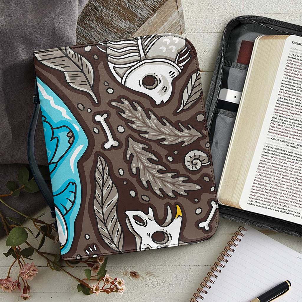 Frozen Mammoth And Fossil Print Leather Bible Cover