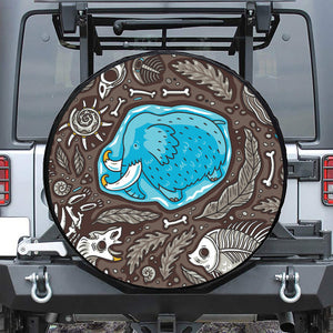 Frozen Mammoth And Fossil Print Leather Spare Tire Cover