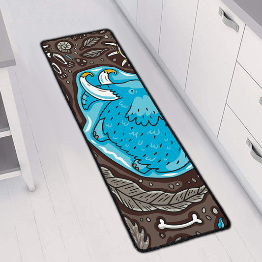 Frozen Mammoth And Fossil Print Long Kitchen Mat