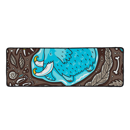 Frozen Mammoth And Fossil Print Long Kitchen Mat