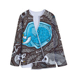 Frozen Mammoth And Fossil Print Long Sleeve Short Coat