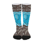 Frozen Mammoth And Fossil Print Long Socks