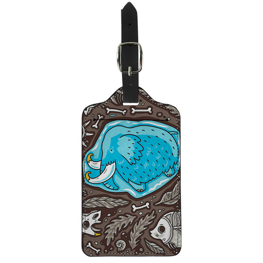 Frozen Mammoth And Fossil Print Luggage Tag