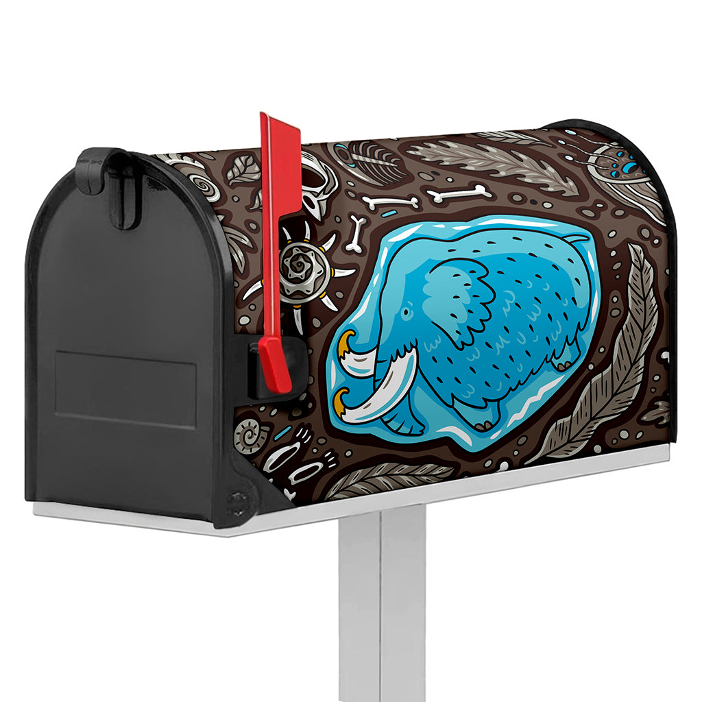 Frozen Mammoth And Fossil Print Mailbox Cover