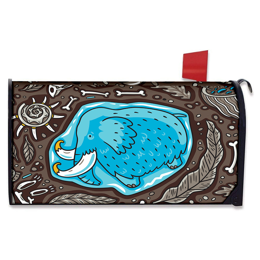 Frozen Mammoth And Fossil Print Mailbox Cover