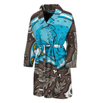 Frozen Mammoth And Fossil Print Men's Bathrobe