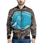 Frozen Mammoth And Fossil Print Men's Bomber Jacket
