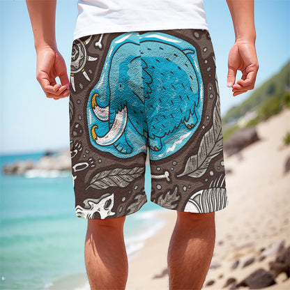 Frozen Mammoth And Fossil Print Men's Cargo Shorts