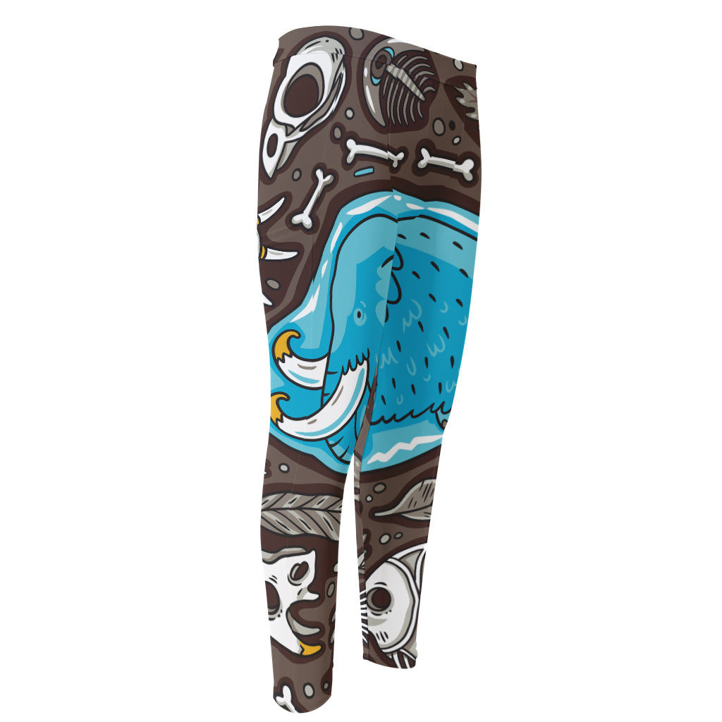 Frozen Mammoth And Fossil Print Men's Compression Pants
