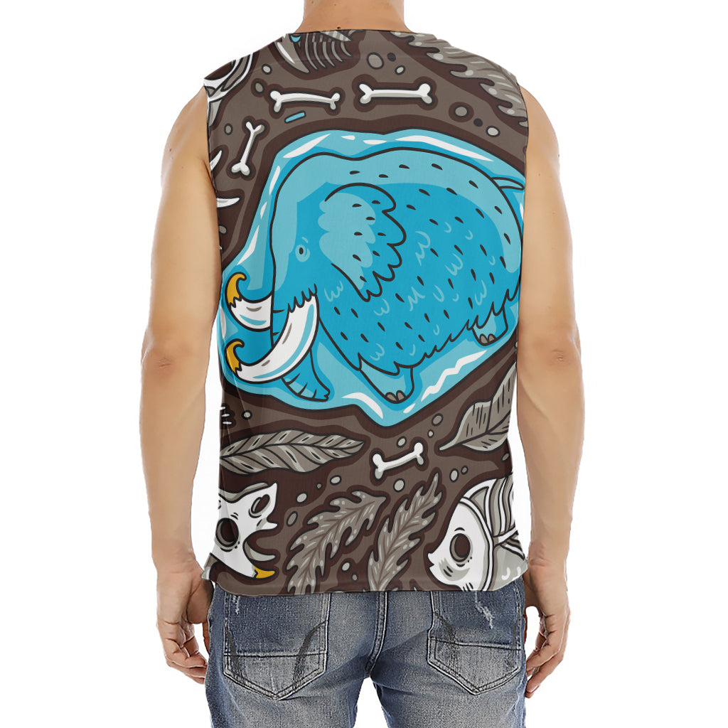 Frozen Mammoth And Fossil Print Men's Fitness Tank Top