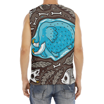 Frozen Mammoth And Fossil Print Men's Fitness Tank Top