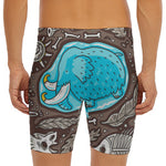 Frozen Mammoth And Fossil Print Men's Long Boxer Briefs