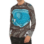 Frozen Mammoth And Fossil Print Men's Long Sleeve Rash Guard