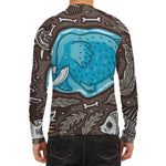 Frozen Mammoth And Fossil Print Men's Long Sleeve Rash Guard