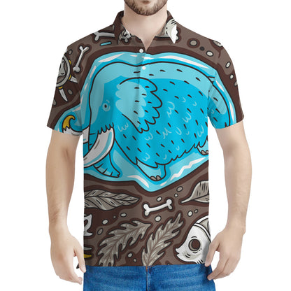 Frozen Mammoth And Fossil Print Men's Polo Shirt