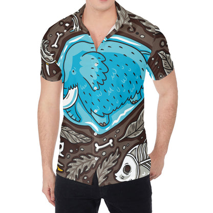 Frozen Mammoth And Fossil Print Men's Shirt