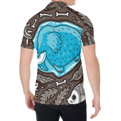 Frozen Mammoth And Fossil Print Men's Shirt