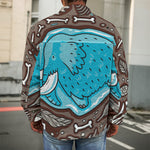 Frozen Mammoth And Fossil Print Men's Shirt Jacket