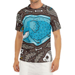 Frozen Mammoth And Fossil Print Men's Short Sleeve Rash Guard