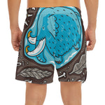 Frozen Mammoth And Fossil Print Men's Split Running Shorts