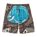 Frozen Mammoth And Fossil Print Men's Swim Trunks