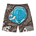 Frozen Mammoth And Fossil Print Men's Swim Trunks