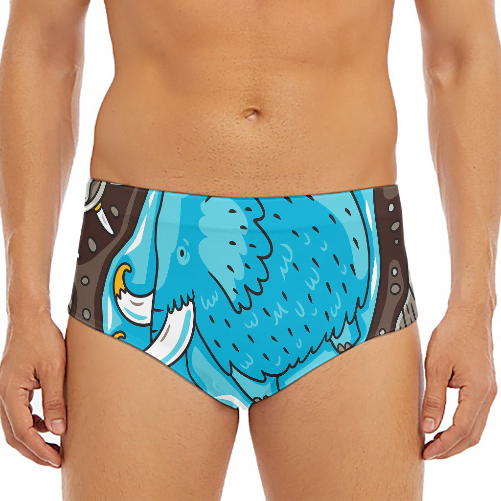 Frozen Mammoth And Fossil Print Men's Triangle Swim Briefs