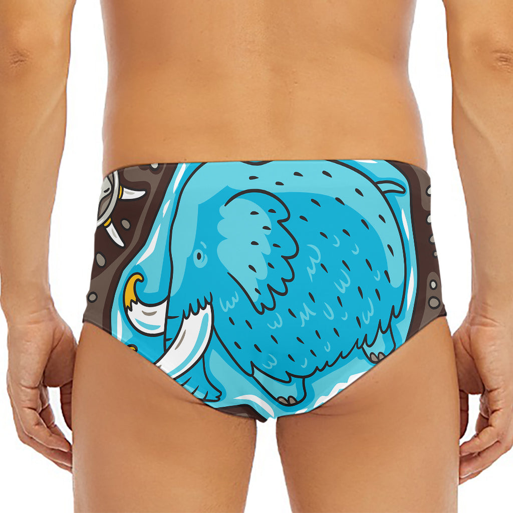 Frozen Mammoth And Fossil Print Men's Triangle Swim Briefs