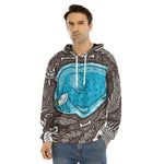 Frozen Mammoth And Fossil Print Men's Velvet Pullover Hoodie