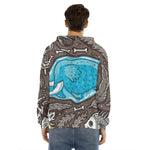 Frozen Mammoth And Fossil Print Men's Velvet Pullover Hoodie